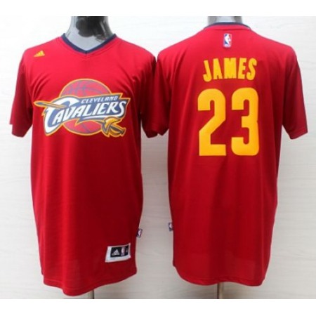 Cavaliers #23 LeBron James Red Short Sleeve Fashion Stitched NBA Jersey
