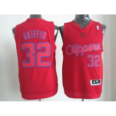 Clippers #32 Blake Griffin Red Big Color Fashion Stitched NBA Jersey