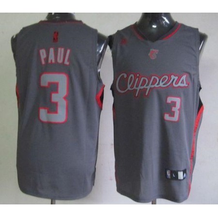 Clippers #3 Chris Paul Grey Graystone Fashion Stitched NBA Jersey