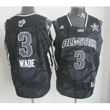 Heat #3 Dwyane Wade Black 2013 All Star Fashion Stitched NBA Jersey