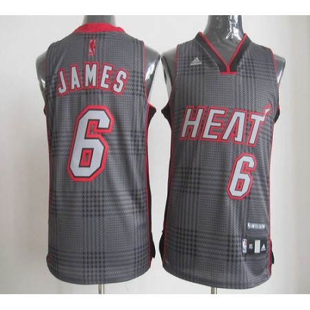 Heat #6 LeBron James Black Rhythm Fashion Stitched NBA Jersey