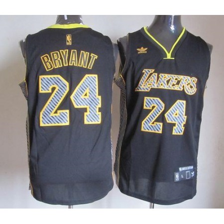 Lakers #24 Kobe Bryant Black Electricity Fashion Stitched NBA Jersey