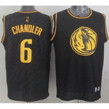 Mavericks #6 Tyson Chandler Black Precious Metals Fashion Stitched NBA Jersey