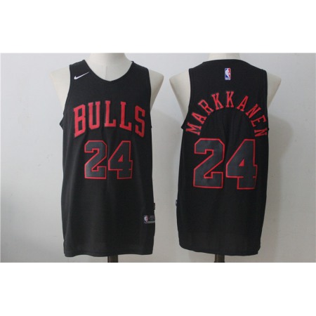 Men's Nike Chicago Bulls #24 Lauri Markkanen Black Fashion Stitched NBA Jersey