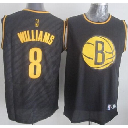 Nets #8 Deron Williams Black Precious Metals Fashion Stitched NBA Jersey