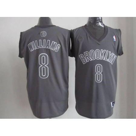 Nets #8 Deron Williams Grey Big Color Fashion Stitched NBA Jersey