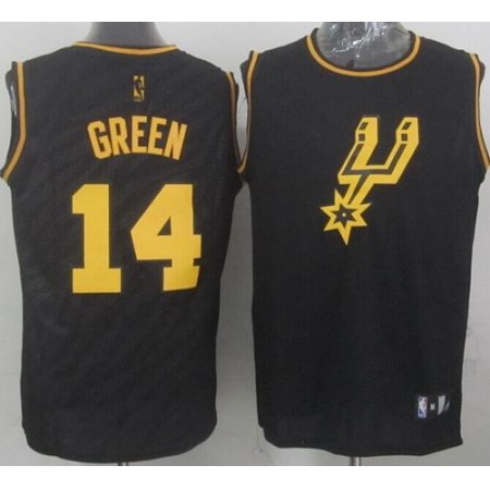 Spurs #14 Danny Green Black Precious Metals Fashion Stitched NBA Jersey