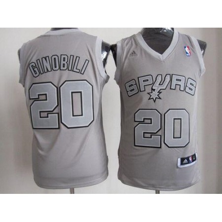 Spurs #20 Manu Ginobili Grey Big Color Fashion Stitched NBA Jersey