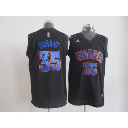 Thunder #35 Kevin Durant Black Fashion Stitched NBA Jersey
