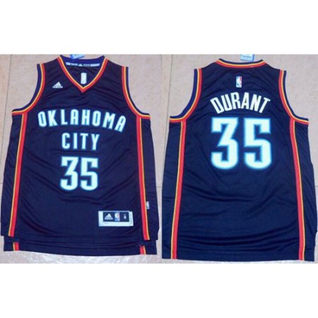 Thunder #35 Kevin Durant Black New Fashion Stitched NBA Jersey