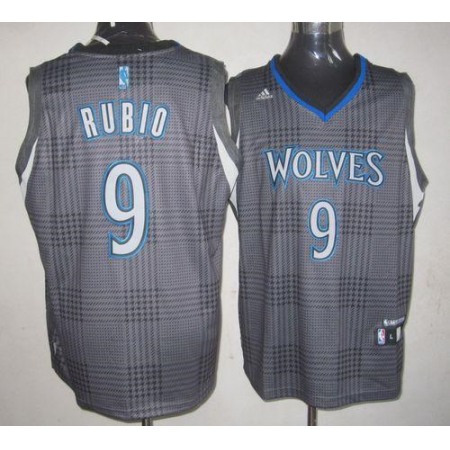 Timberwolves #9 Ricky Rubio Black Rhythm Fashion Stitched NBA Jersey