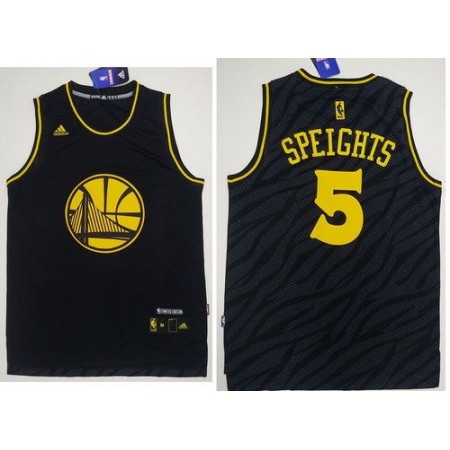 Warriors #5 Marreese Speights Black Precious Metals Fashion Stitched NBA Jersey