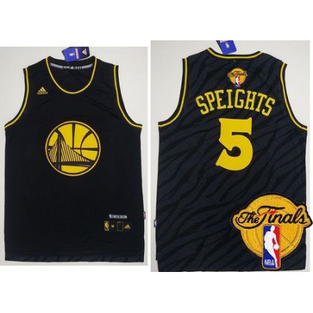 Warriors #5 Marreese Speights Black Precious Metals Fashion The Finals Patch Stitched NBA Jersey