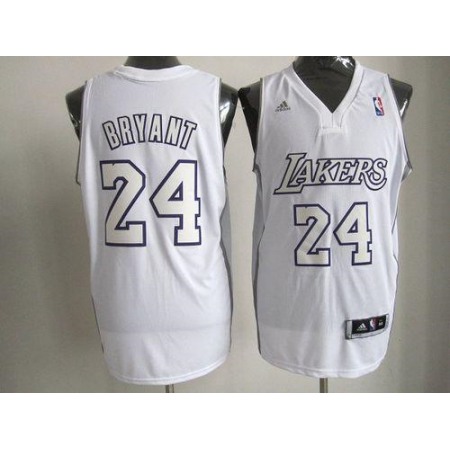 Lakers #24 Kobe Bryant White Big Color Fashion Stitched NBA Jersey