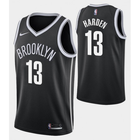 Men's Brooklyn Nets #13 James Harden Black Black Icon Edition Stitched NBA Jersey
