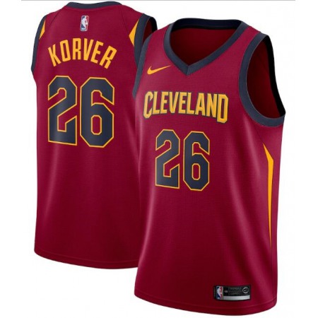 Men's Cleveland Cavaliers #26 Kyle Korver Red Icon Edition Swingman Stitched Jersey