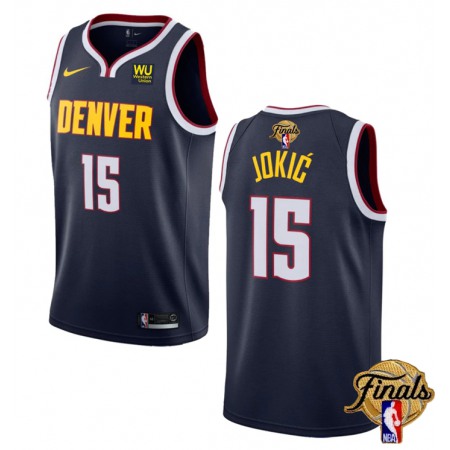 Men's Denver Nuggets #15 Nikola Jokic Navy 2023 Finals Icon Edition Stitched Basketball Jersey