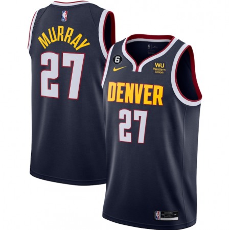 Men's Denver Nuggets #27 Jamal Murray Navy Icon Edition With NO.6 Patch Stitched Jersey