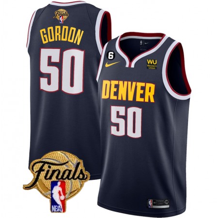 Men's Denver Nuggets #50 Aaron Gordon Navy 2023 Finals Icon Edition With NO.6 Patch Stitched Basketball Jersey