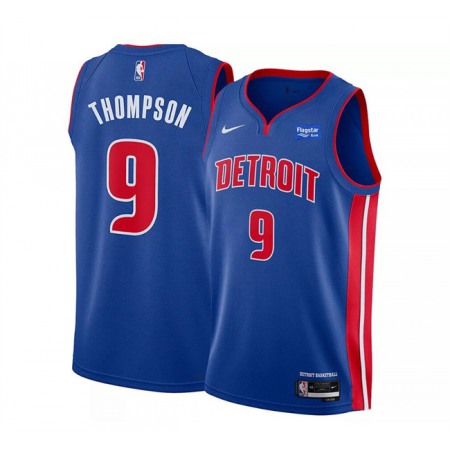 Men's Detroit Pistons #9 Ausar Thompson Blue Icon Edition Stitched Basketball Jersey