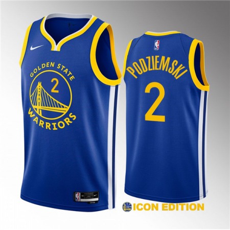 Men's Golden State Warriors #2 Brandin Podziemski Royal 2023 Draft Icon Edition Swingman Stitched Basketball Jersey