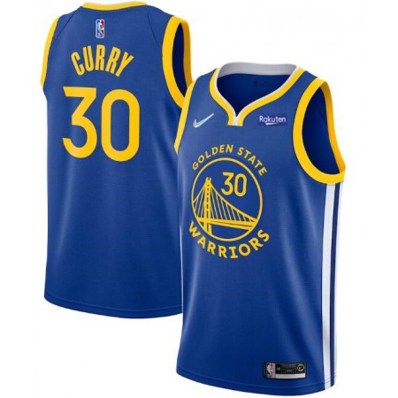 Men's Golden State Warriors #30 Stephen Curry Royal Icon Edition Stitched Jersey