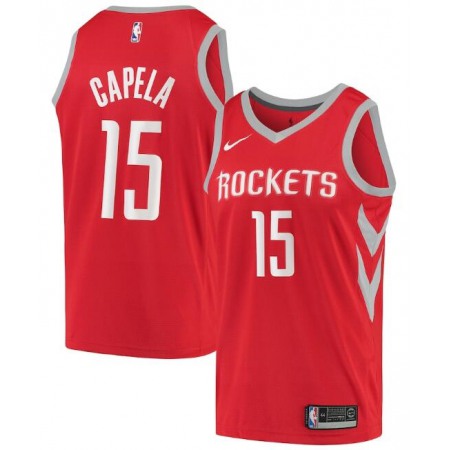Men's Houston Rockets #15 Clint Capela Red Icon Edition Stitched Jersey