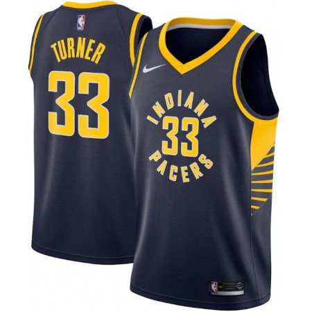 Men's Indiana Pacers #33 Myles Turner Navy Icon Edition Swingman Stitched Jersey