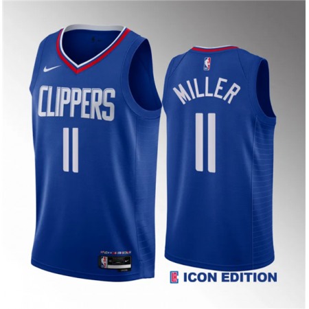 Men's Los Angeles Clippers #11 Jordan Miller Blue 2023 Draft Icon Edition Stitched Jersey