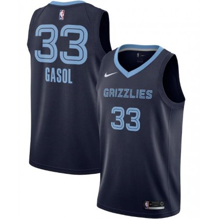 Men's Memphis Grizzlies #33 Marc Gasol Navy Icon Edition Stitched Jersey