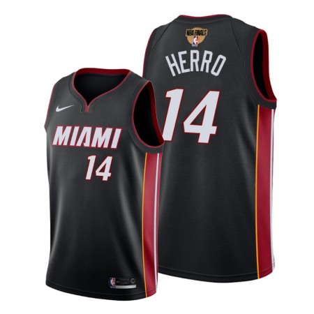 Men's Miami Heat #14 Tyler Herro 2020 Black Finals Bound Icon Edition Swingman Stitched Jersey