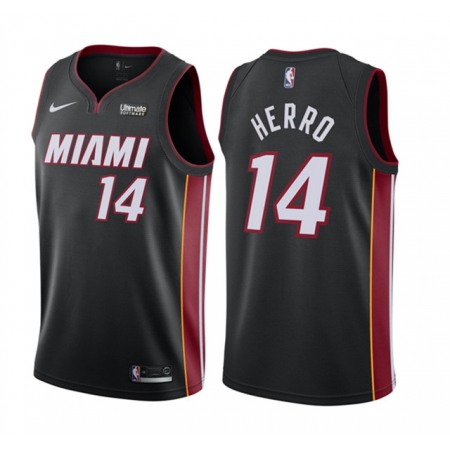 Men's Miami Heat #14 Tyler Herro Black Icon Edition Swingman Stitched Jersey