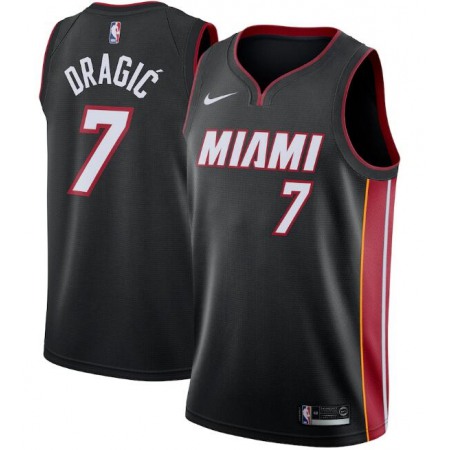 Men's Miami Heat #7 Goran Dragic Black Icon Edition Swingman Stitched Jersey