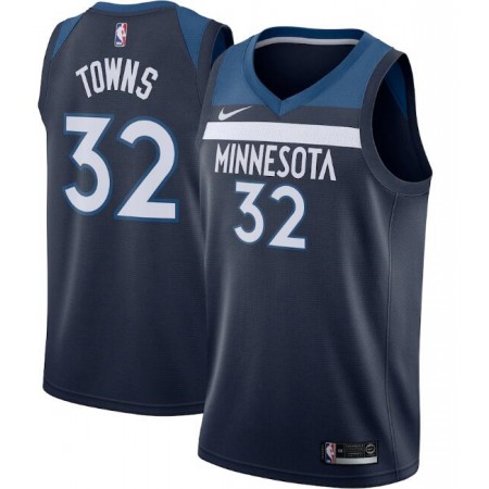 Men's Minnesota Timberwolves #32 Karl-Anthony Towns Navy Icon Edition Stitched Jersey
