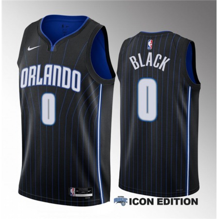 Men's Orlando Magic #0 Anthony Black Black 2023 Draft Icon Edition Stitched Basketball Jersey