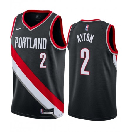 Men's Portland Trail Blazers #2 Deandre Ayton Black 2023 Icon Edition Stitched Basketball Jersey