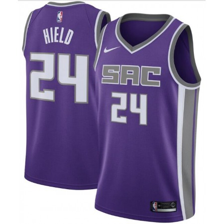 Men's Sacramento Kings #24 Buddy Hield Purple Icon Editon Stitched Jersey