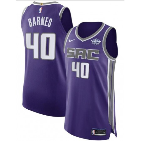 Men's Sacramento Kings #40 Harrison Barnes Purple Icon Edition Stitched Jersey
