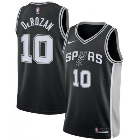 Men's San Antonio Spurs #10 DeMar DeRozan Black Icon Edition Swingman Stitched Jersey