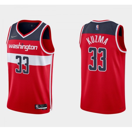 Men's Washington Wizards #33 Kyle Kuzma Diamond Red Icon Edition Stitched Jersey