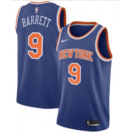 New Yok Knicks #9 R.J. Barrett Blue Icon Edition Stitched Swingman Jersey