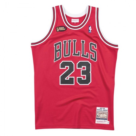 Men's Chicago Bulls #23 Michael Jordan Red Road Finals 1997-98 Stitched NBA Jersey