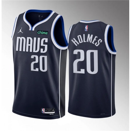 Men's Dallas Mavericks #20 Richaun Holmes Navy 2023 Draft Statement Edition Stitched Basketball Jersey