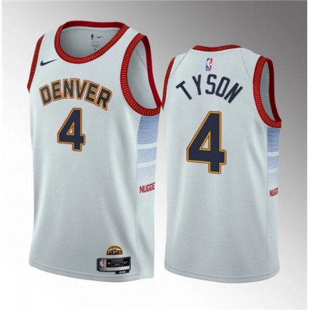 Men's Denver Nuggets #4 Hunter Tyson White 2023 Draft Icon Edition Stitched Basketball Jersey