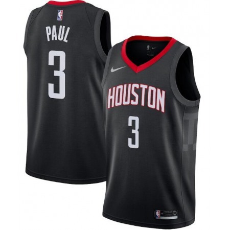 Men's Houston Rockets #3 Chris Paul Black Statement Edition Swingman Stitched Jersey