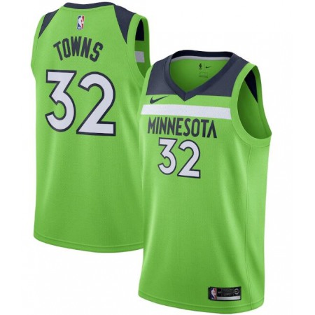 Men's Minnesota Timberwolves #32 Karl-Anthony Towns Green Statement Edition Stitched Jersey