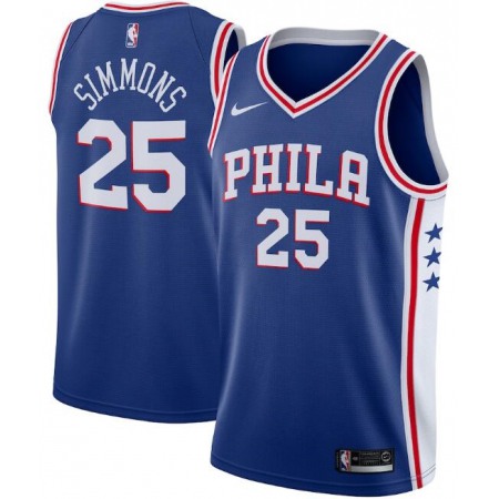 Men's Philadelphia 76ers #25 Ben Simmons Royal Icon Edition Stitched Swingman Jersey