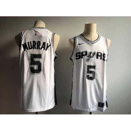 Men's San Antonio Spurs #5 Dejounte Murray White Icon Edition Swingman Stitched NBA Jersey