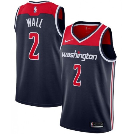Men's Washington Wizards #2 John Wall Navy Statement Edition Stitched Jersey
