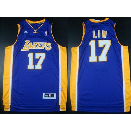 Revolution 30 Lakers #17 Jeremy Lin Purple Road Stitched NBA Jersey